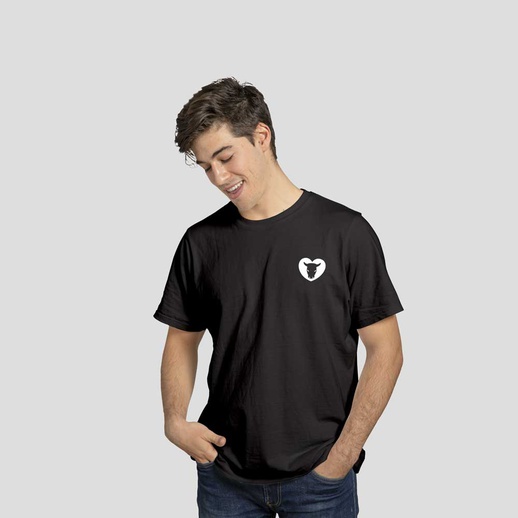 T-Shirt Man Serigrafata Nera Logo Piccolo