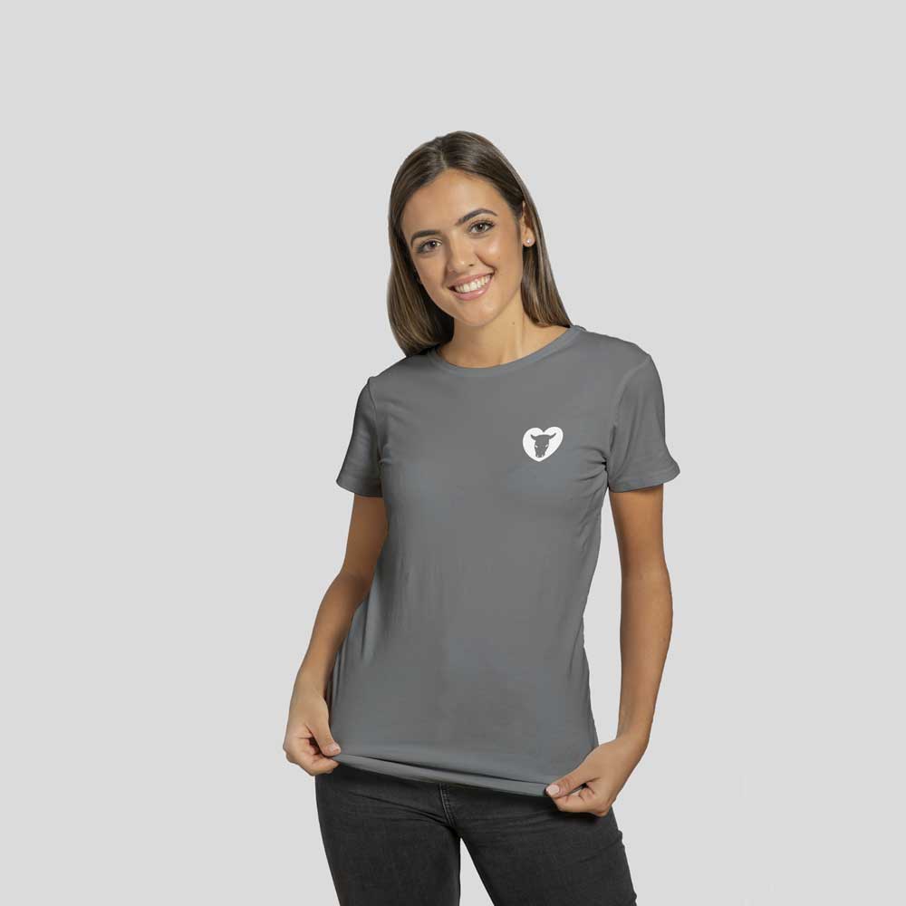 T-Shirt Lady Serigrafata Charcoal Logo Piccolo
