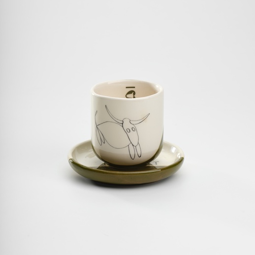 Tazzina Brusa Mara's Design + Piattino tazzina D.11 Logo i love toret 