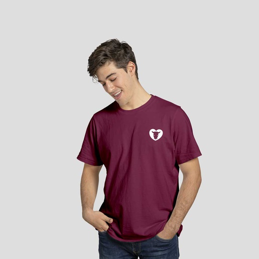 T-Shirt Man Serigrafata Granata Logo Piccolo