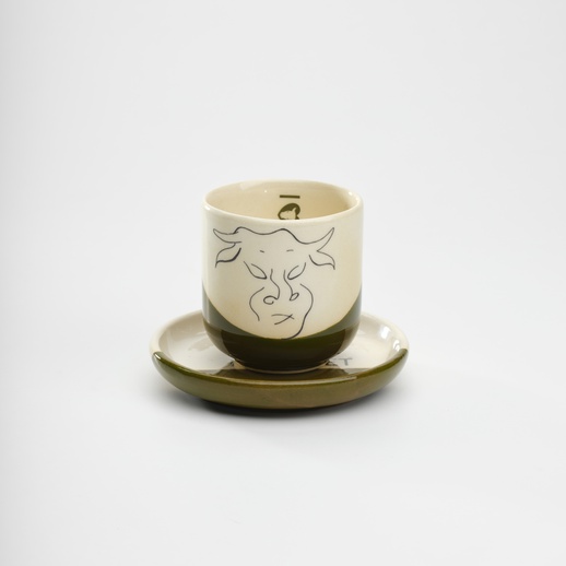 Tazzina Brusa Mara's Design + Piattino tazzina D.11 Logo i love toret 