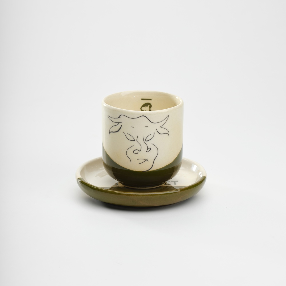 Tazzina Brusa Mara's Design + Piattino tazzina D.11 Logo i love toret 