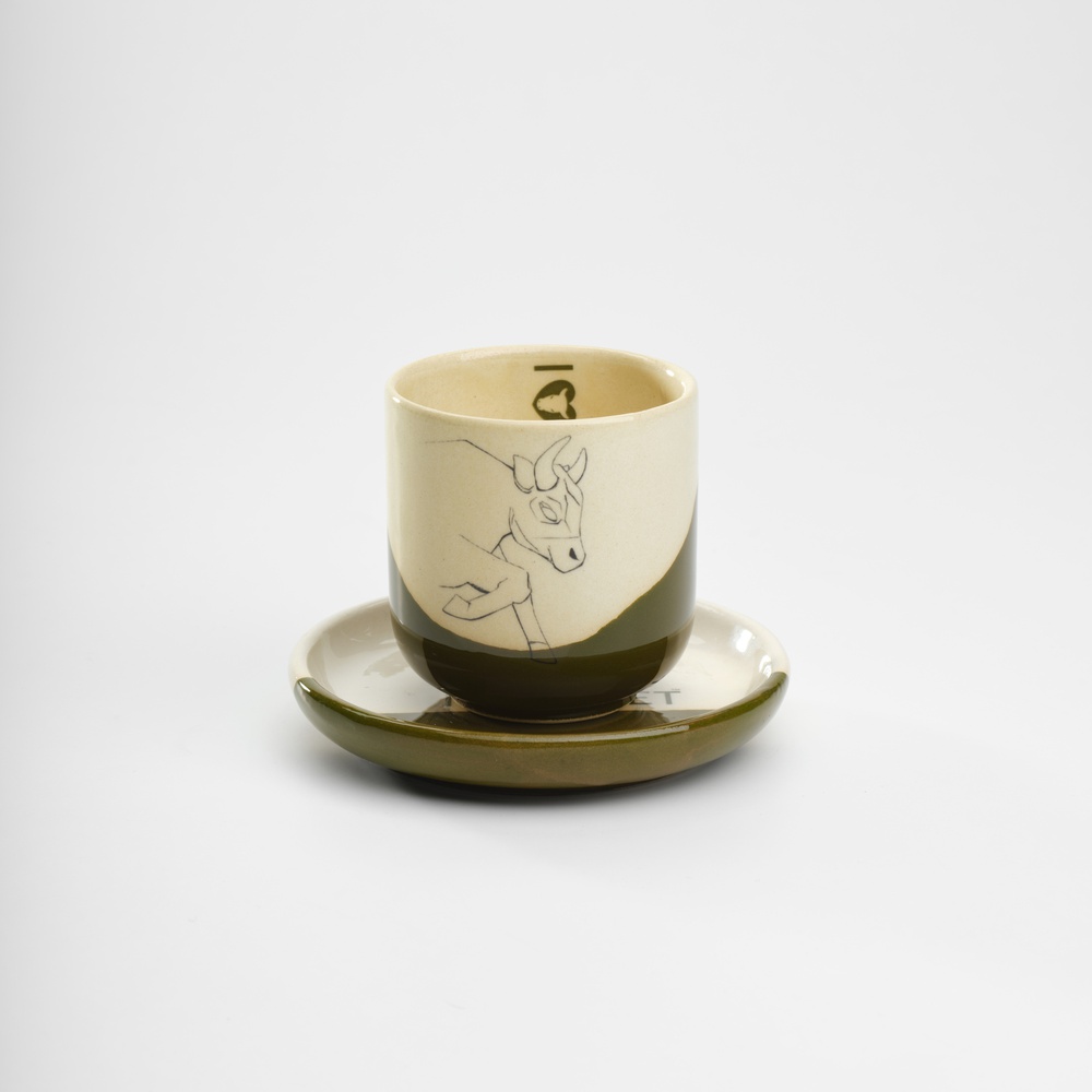 Tazzina Brusa Barbara's Design + Piattino tazzina D.11 Logo i love toret 