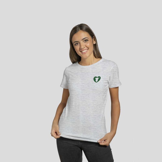 T-Shirt Lady Serigrafata Sport Grey Logo Piccolo
