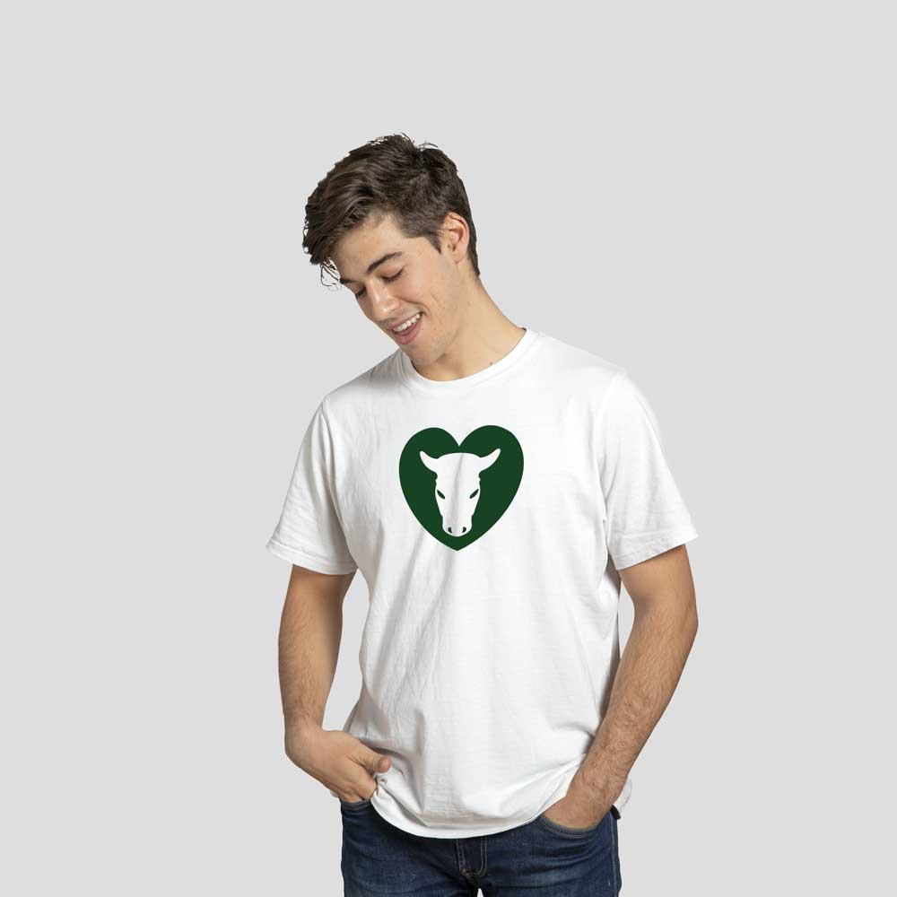 T-Shirt Man Serigrafata Bianca Logo Grande