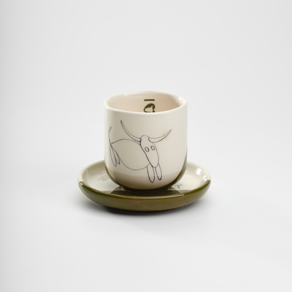 Tazzina Brusa Mara's Design + Piattino tazzina D.11 Logo i love toret 