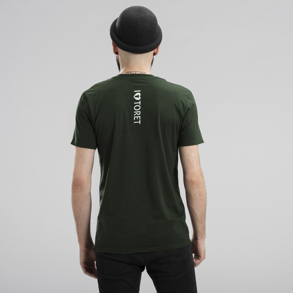 T-Shirt Man Serigrafata Verde Toret Logo Grande