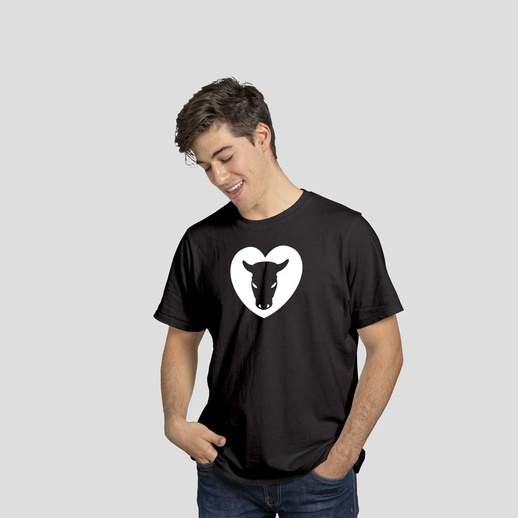 T-Shirt Man Serigrafata Nera Logo Grande
