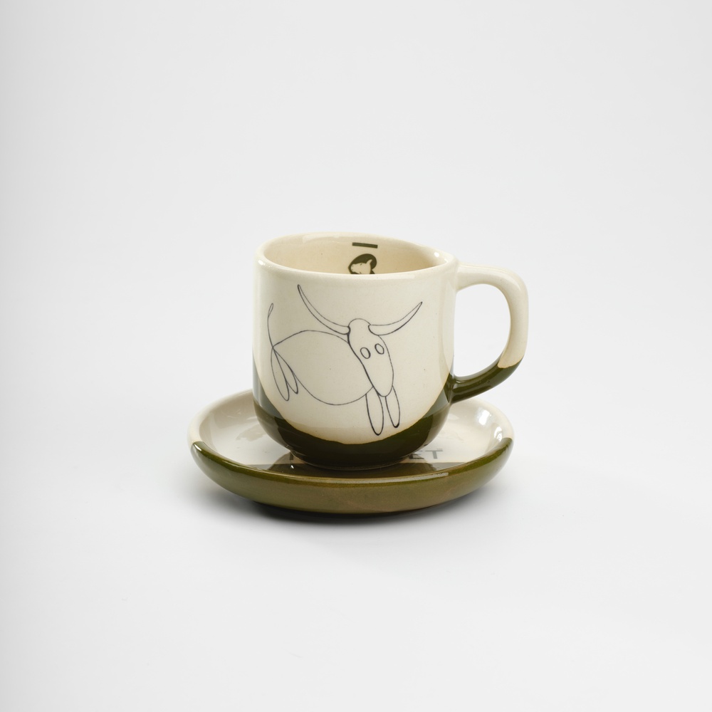 Tazzina Bon Ton Mara's Design + Piattino tazzina D.11 Logo i love toret 