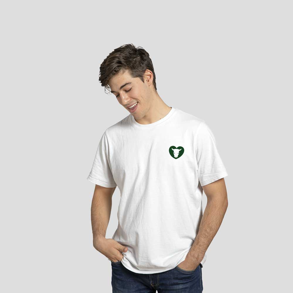 T-Shirt Man Serigrafata Bianca Logo Piccolo