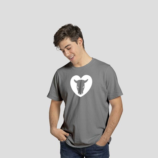 T-Shirt Man Serigrafata Charcoal Logo Grande